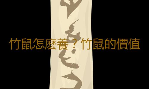 竹鼠怎麽養？竹鼠的價值