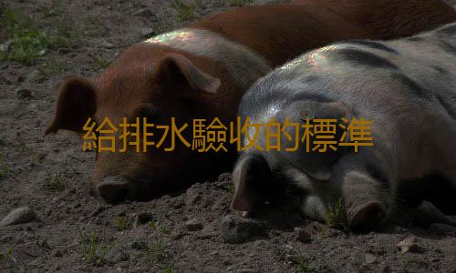 給排水驗收的標準